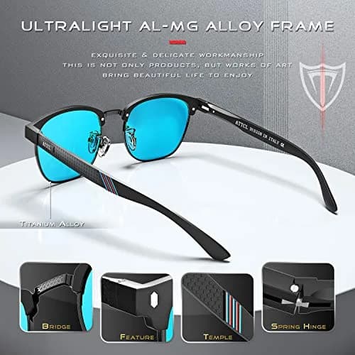 ATTCL Polarized Sunglasses Men Semi Rimless Al-Mg Metal UV400 Lightweight | True Color & Glare-Free Vision thumbnail 4