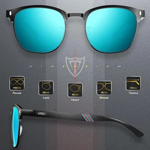 ATTCL Polarized Sunglasses Men Semi Rimless Al-Mg Metal UV400 Lightweight | True Color & Glare-Free Vision thumbnail 3