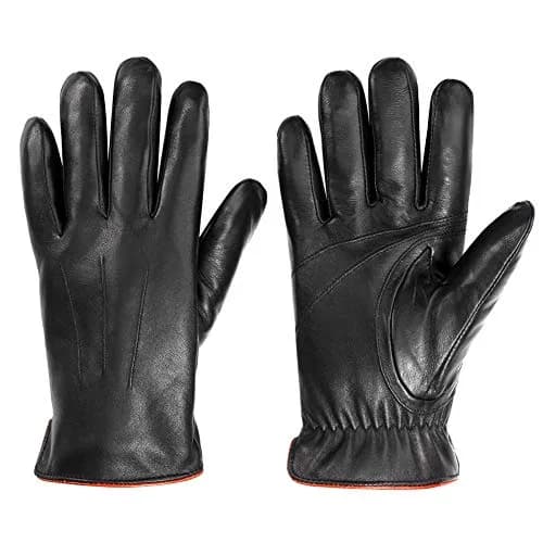 MaxW Sheepskin Leather Gloves for Men - Winter Warm Touchscreen Gloves XL | Genuine Australian Sheepskin, Faux Rabbit Fur Lined thumbnail 1