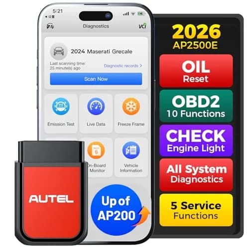 Autel AP2500E/AP2500 OBD2 Scanner Bluetooth Code Reader with Maxi AP2500 App | All-System Diagnostics & 5 Reset Services thumbnail 1