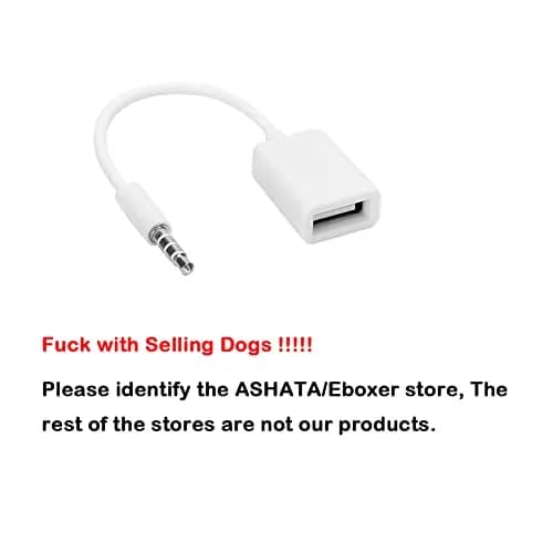 ASHATA 3.5mm Male to USB Female Audio Cable 14cm (5.5in) | Connects Car AUX to USB Drives for Music Playback thumbnail 2