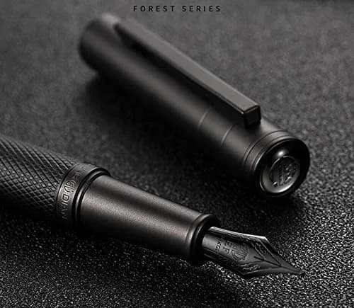 Asvine Matte Black Forest Fountain Pen Extra Fine Nib | Smooth Ink Flow for Students & Professionals thumbnail 5