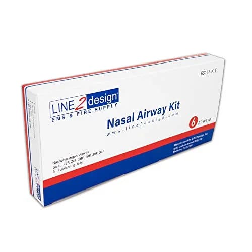 LINE2design Nasopharyngeal Airway Kit 6-Pack with Lubricating Jelly | Medical Grade Soft PVC Tubes for Emergency Rescue thumbnail 2