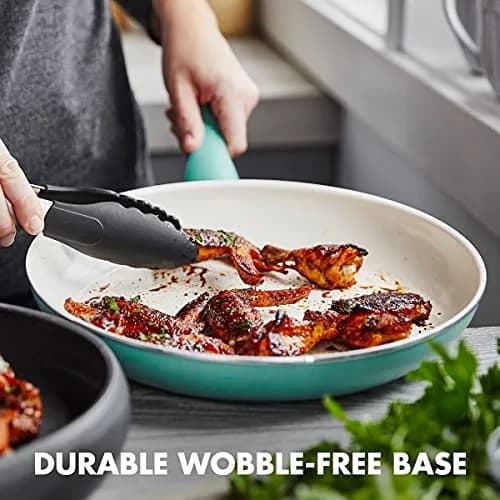 GreenPan Rio 8" & 10" Ceramic Nonstick Frying Pan Set | PFAS-Free, Dishwasher Safe, Turquoise thumbnail 6