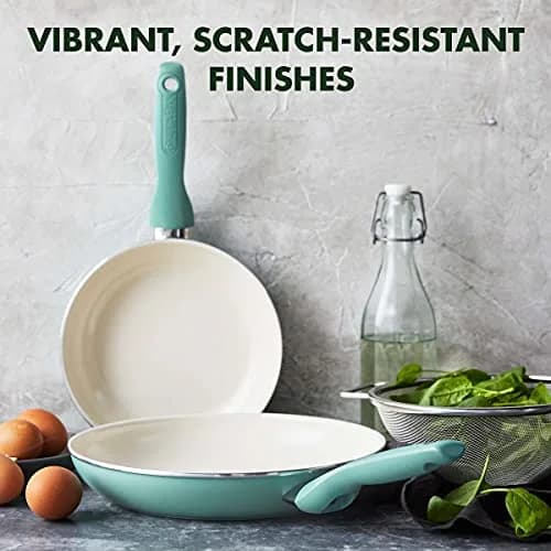 GreenPan Rio 8" & 10" Ceramic Nonstick Frying Pan Set | PFAS-Free, Dishwasher Safe, Turquoise thumbnail 7