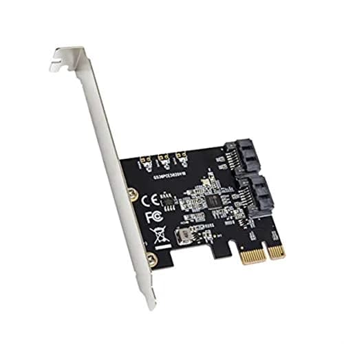 IO CREST 2 Port SATA JMicron Expansion Card with Low Profile Bracket - 6Gbps SATA 3.0 PCI Express x1 thumbnail 1