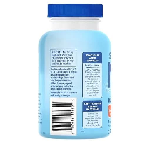 SlowMag Muscle & Heart Magnesium Chloride Supplement with Calcium, 180 Count | Supports Muscle Relaxation & Heart Health thumbnail 8