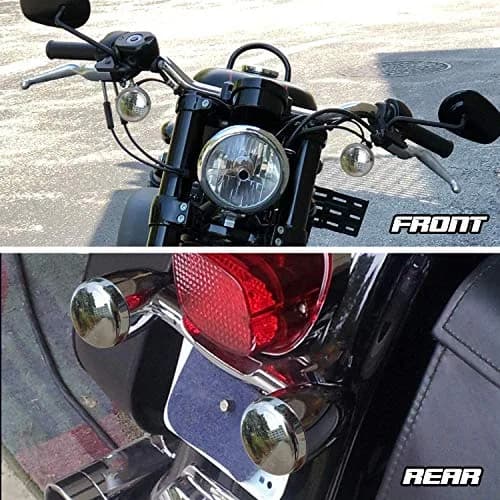 NTHREEAUTO Chrome Bullet LED Turn Signals Lens Cover Set of 4 | Universal Fit for Harley Motorcycles thumbnail 3