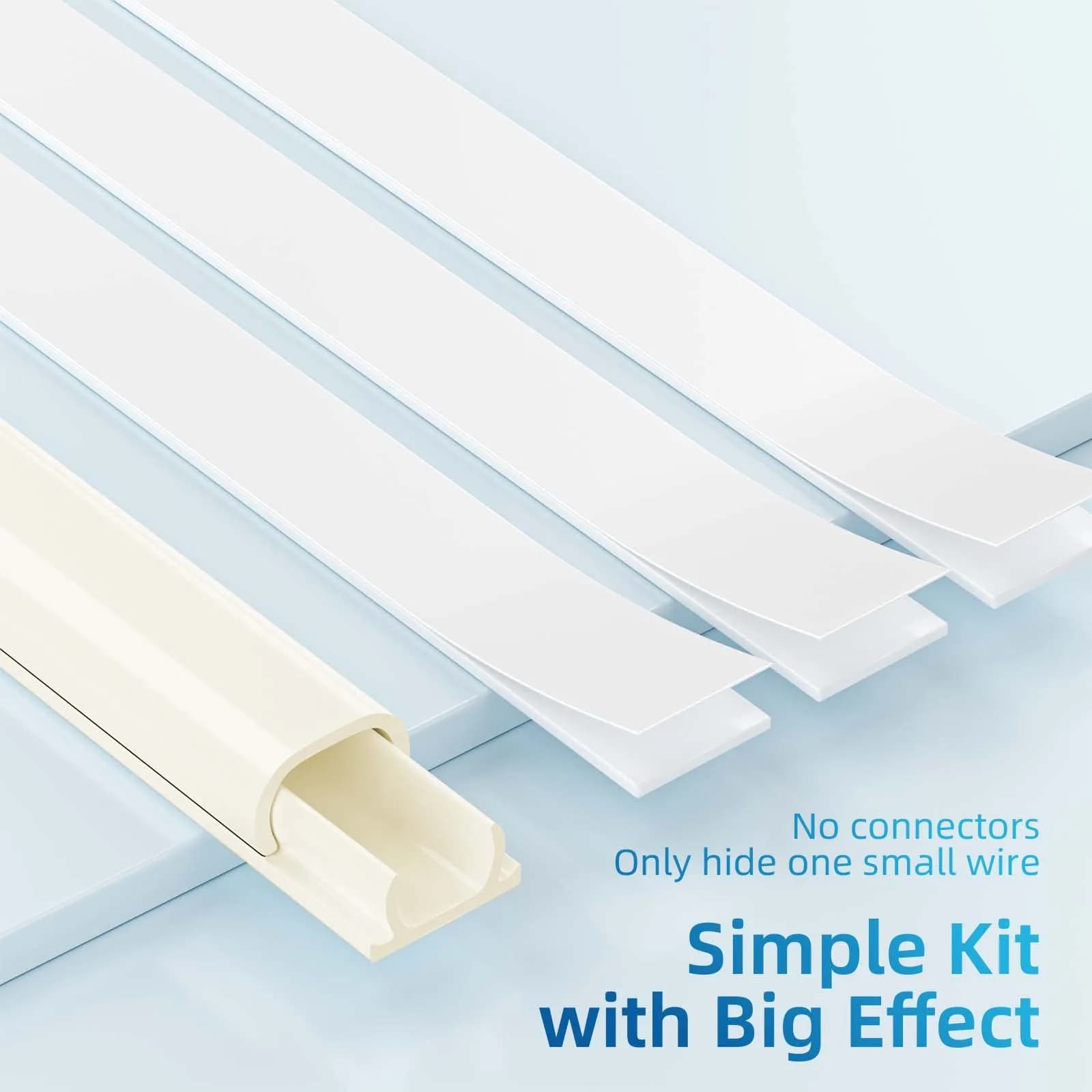 Yecaye Mini Cord Hider Channel 128in (3.6m) | Conceals Single Mini Wire - view 3