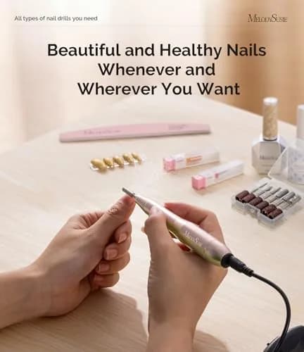 MelodySusie USB Nail Drill PC120I (Gold) 20,000RPM | Gentle Nail Prep for Professionals & Beginners thumbnail 7