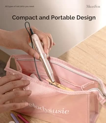 MelodySusie USB Nail Drill PC120I (Gold) 20,000RPM | Gentle Nail Prep for Professionals & Beginners thumbnail 3