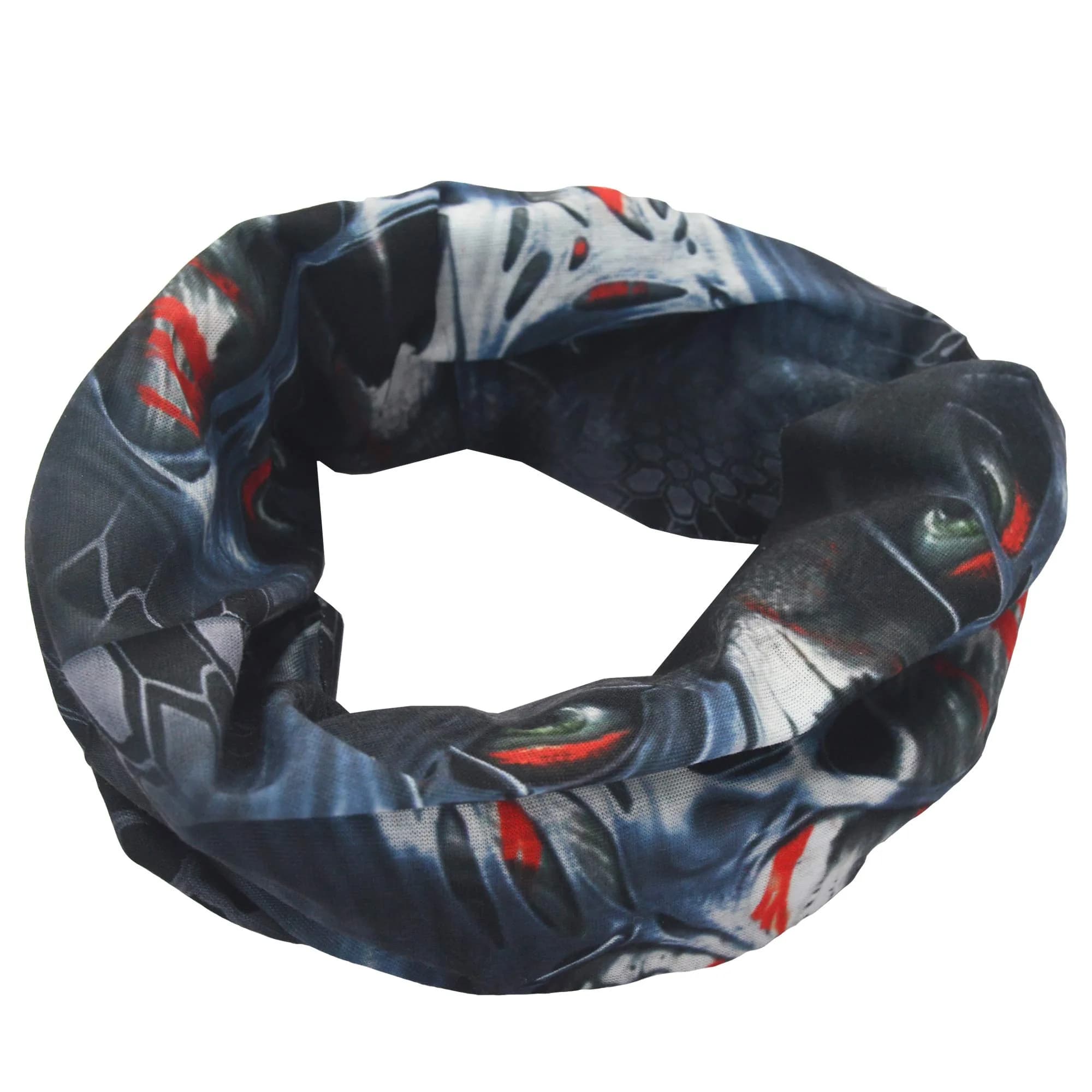 Obacle Skull Face Mask Half - Sull Gray Mummy Blood 3D Seamless Tube Bandana for Men & Women - view 4