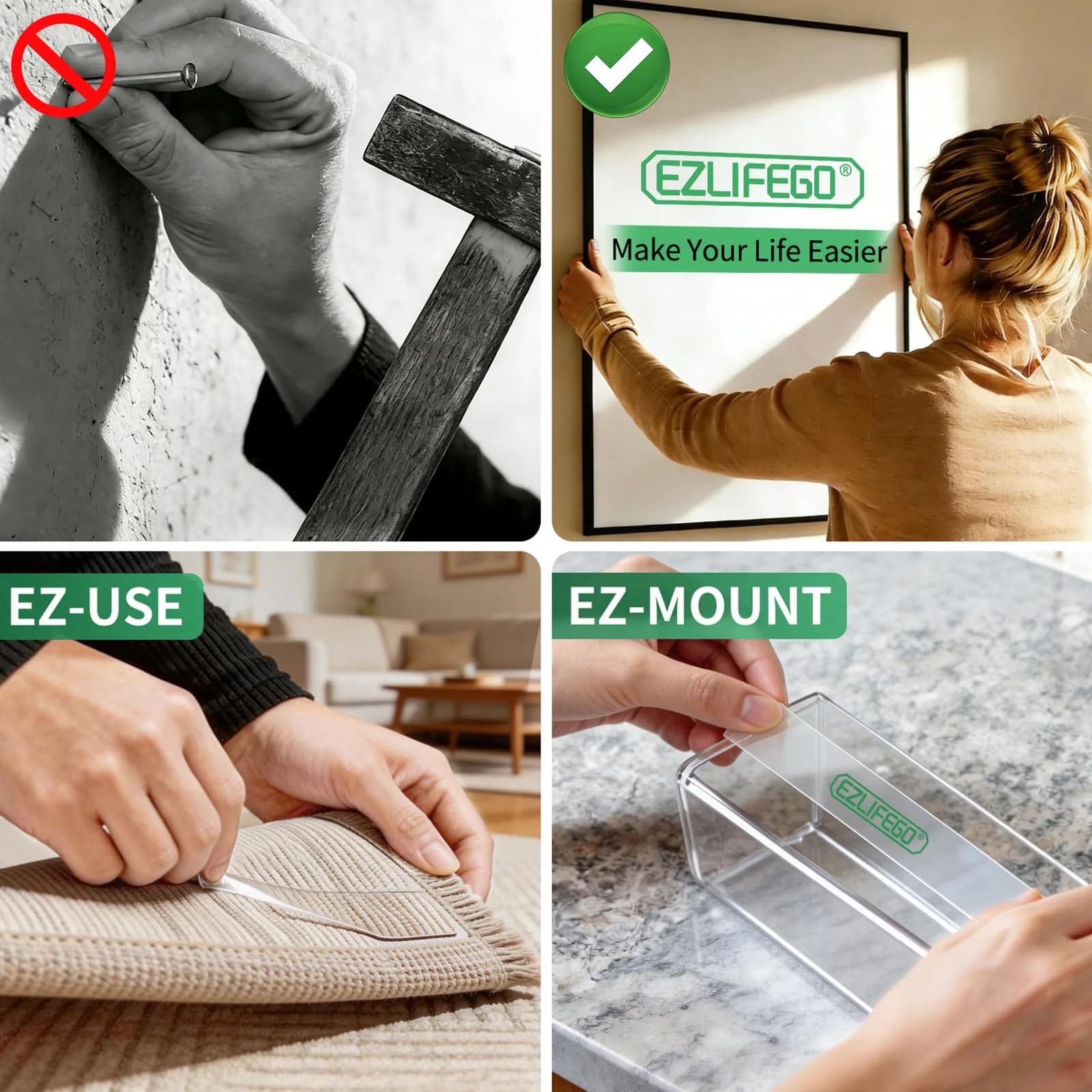 EZlifego Heavy Duty Double Sided Tape - 16.5 Feet | Strong Mounting Wall Decor Adhesive Strips - view 3