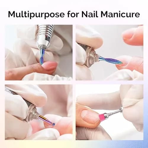 MelodySusie 10pcs Rainbow Diamond Nail Drill Bits Set | Professional Cuticle & Acrylic Removal Tool thumbnail 7