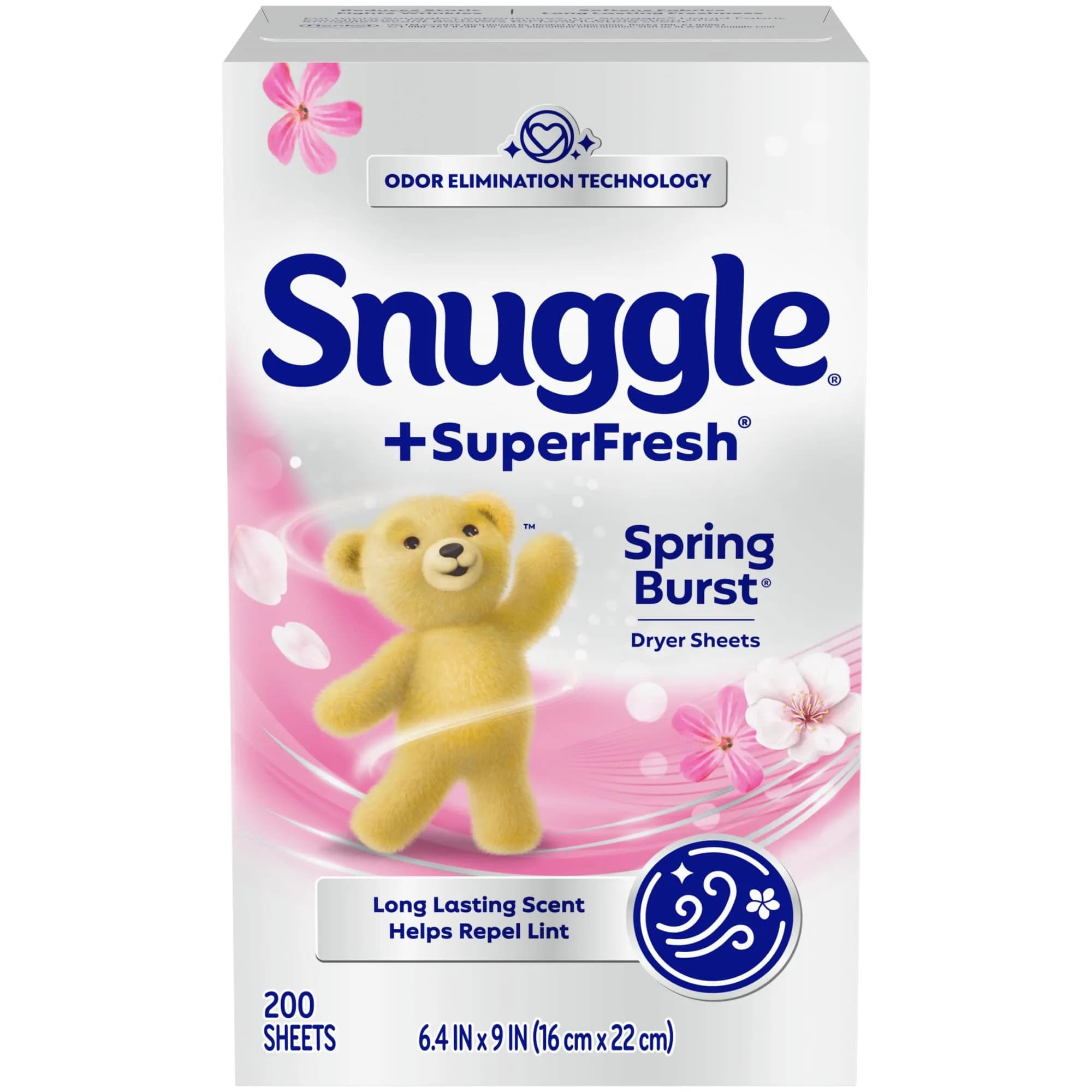 Snuggle SuperFresh Dryer Sheets Spring Burst 200 Count | Reduces Static, Softens Fabric, Fights Odors - view 6