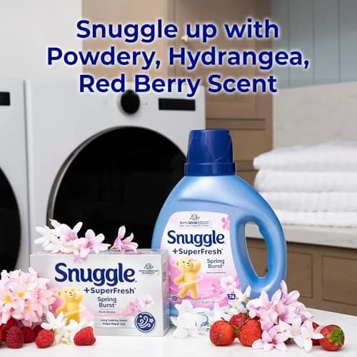 Snuggle SuperFresh Dryer Sheets Spring Burst 200 Count | Reduces Static, Softens Fabric, Fights Odors thumbnail 9