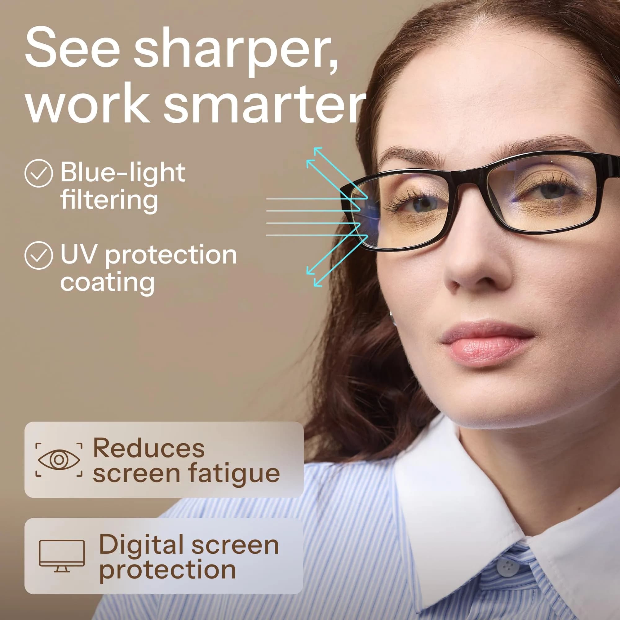 Gaoye 5-Pack Reading Glasses with Blue Light Filter 2.5 Diopter | Unisex Adult Classic Full Rim TR90 Frame - view 6