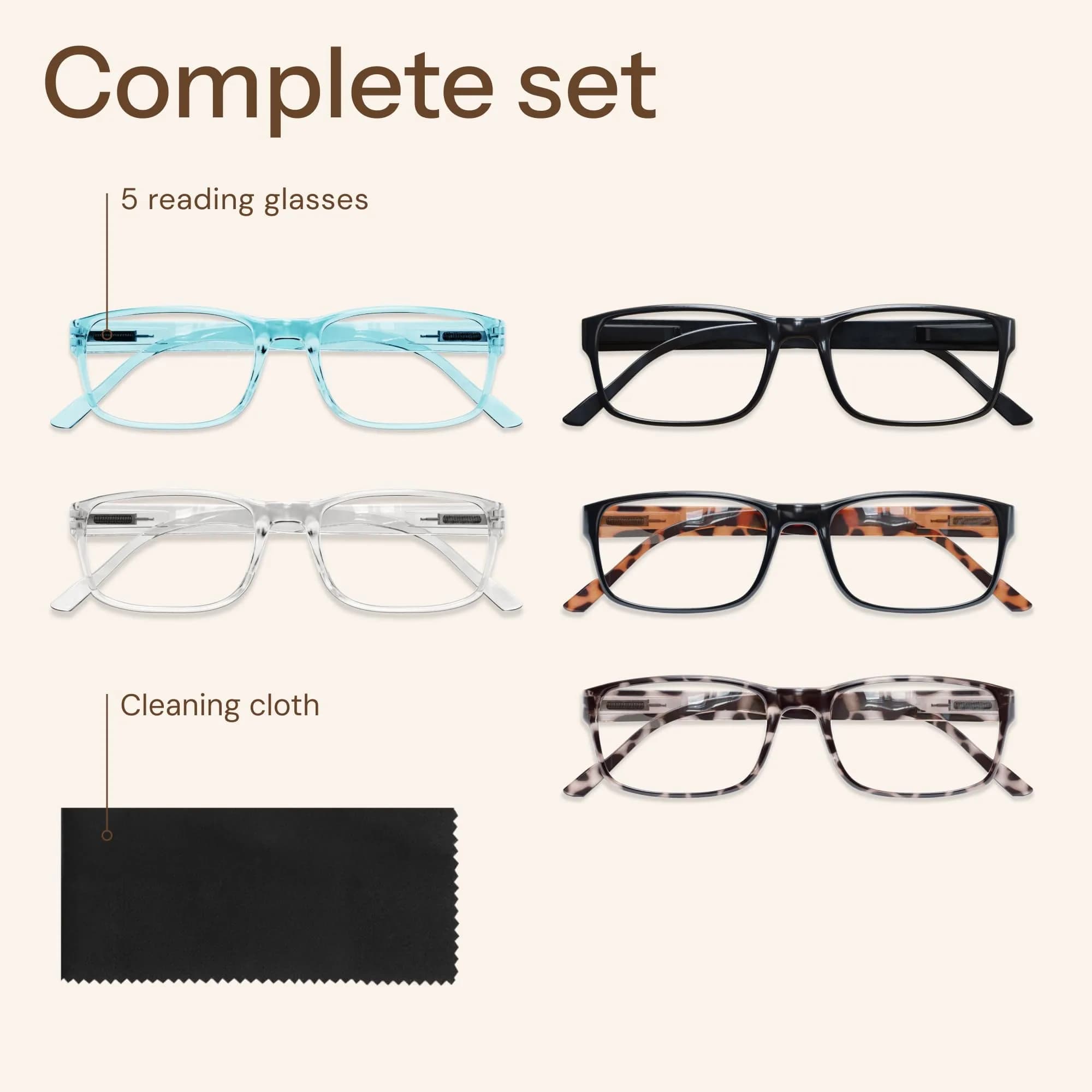 Gaoye Blue Light Blocking Reading Glasses for Women, 5-Pack Mix Color, All Day Computer Readers | Blue Light Protection with Spring Hinges - view 9