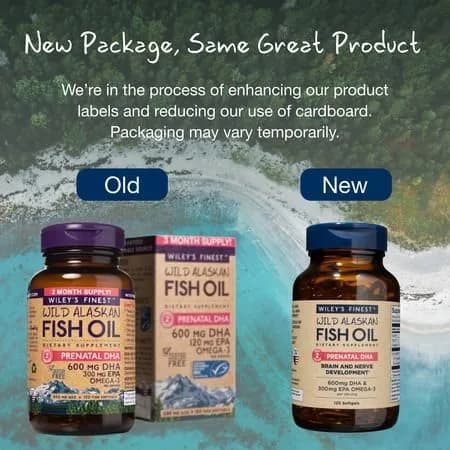 Wiley's Finest Wild Alaskan Fish Oil Prenatal DHA, 120 Count | Supports Baby Brain & Eye Development thumbnail 14