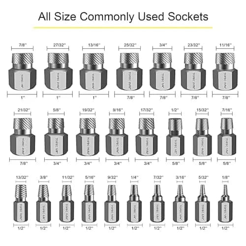 Topec 25Pcs Screw Extractor Set, Multi-Spline Easy Out Bolt Extractor Kit | Heat-Treated CR-MO Steel for Broken, Stripped, Rounded Bolts & Screws thumbnail 2