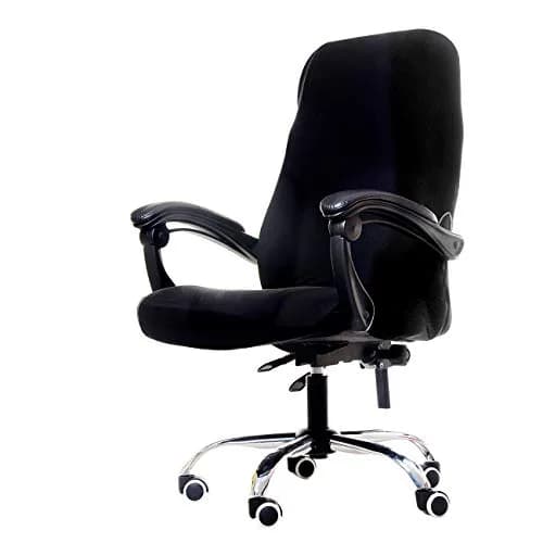 WOMACO Printed Office Chair Cover, Stretch Computer Chair Slipcover, Black, Medium | Universal Fit & High Stretch thumbnail 1