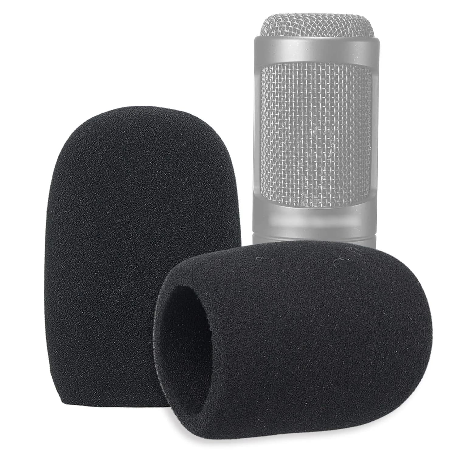 SUNMON Windscreen Foam Cover for Audio-Technica AT2020, AT2020USB, AT2020USB+ Microphones (2-Pack, Black) - main product image