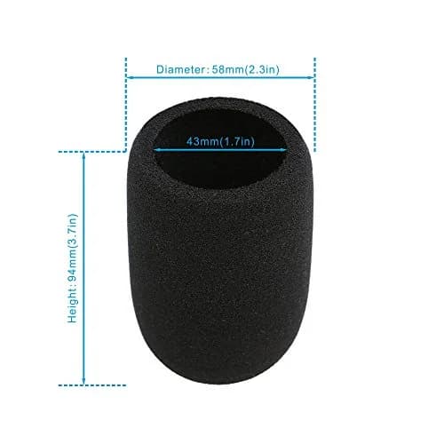 SUNMON Windscreen Foam Cover for Audio-Technica AT2020, AT2020USB, AT2020USB+ Microphones (2-Pack, Black) thumbnail 4