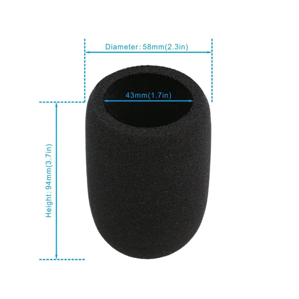 SUNMON Windscreen Foam Cover for Audio-Technica AT2020, AT2020USB, AT2020USB+ Microphones (2-Pack, Black) - view 4