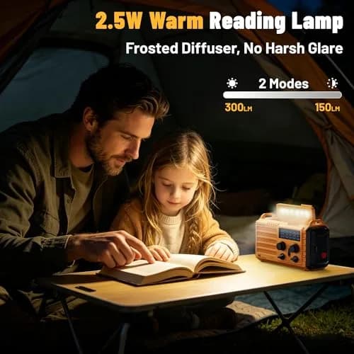 Mesqool Emergency Weather Radio Yellow | NOAA AM FM SW 5000mAh Solar Crank Portable Radio with LED Flashlight & SOS Alarm thumbnail 8