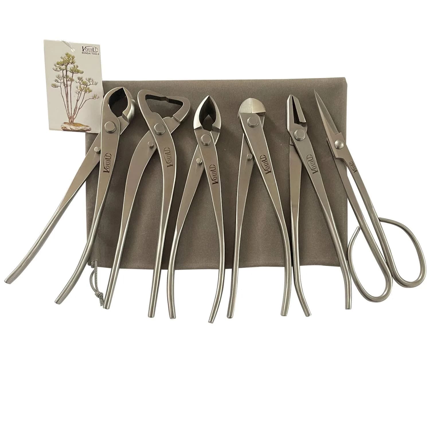 VOUIU 6-Piece Bonsai Tool Set | Knob Cutter, Trunk Splitter, Concave Cutter, Wire Cutter, Jin Pliers, Bonsai Scissors (210mm) - main product image