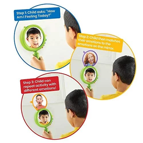 hand2mind See My Feelings Mirror Set of 4 | Emotional Development Toys for Toddlers & Kids thumbnail 4