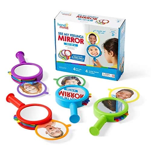 hand2mind See My Feelings Mirror Set of 4 | Emotional Development Toys for Toddlers & Kids thumbnail 1