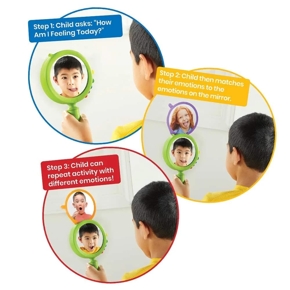 hand2mind See My Feelings Mirror Set of 4 | Emotional Development Toys for Toddlers & Kids - view 4