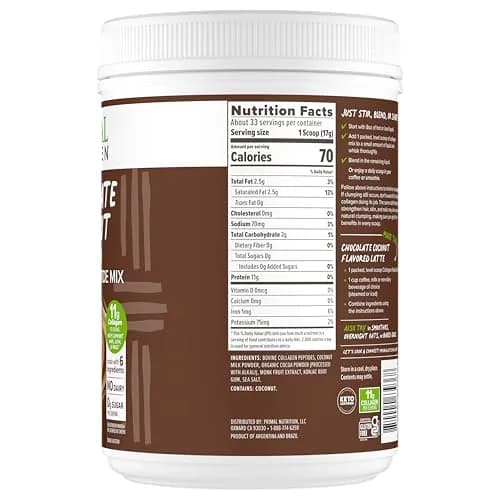 Primal Kitchen Chocolate Collagen Fuel Drink Mix 20 oz (567 g) | 11g Collagen Peptides Per Serving thumbnail 5