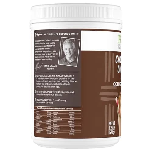Primal Kitchen Chocolate Collagen Fuel Drink Mix 20 oz (567 g) | 11g Collagen Peptides Per Serving thumbnail 6