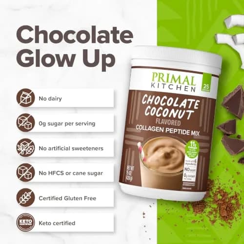 Primal Kitchen Chocolate Collagen Fuel Drink Mix 20 oz (567 g) | 11g Collagen Peptides Per Serving thumbnail 2