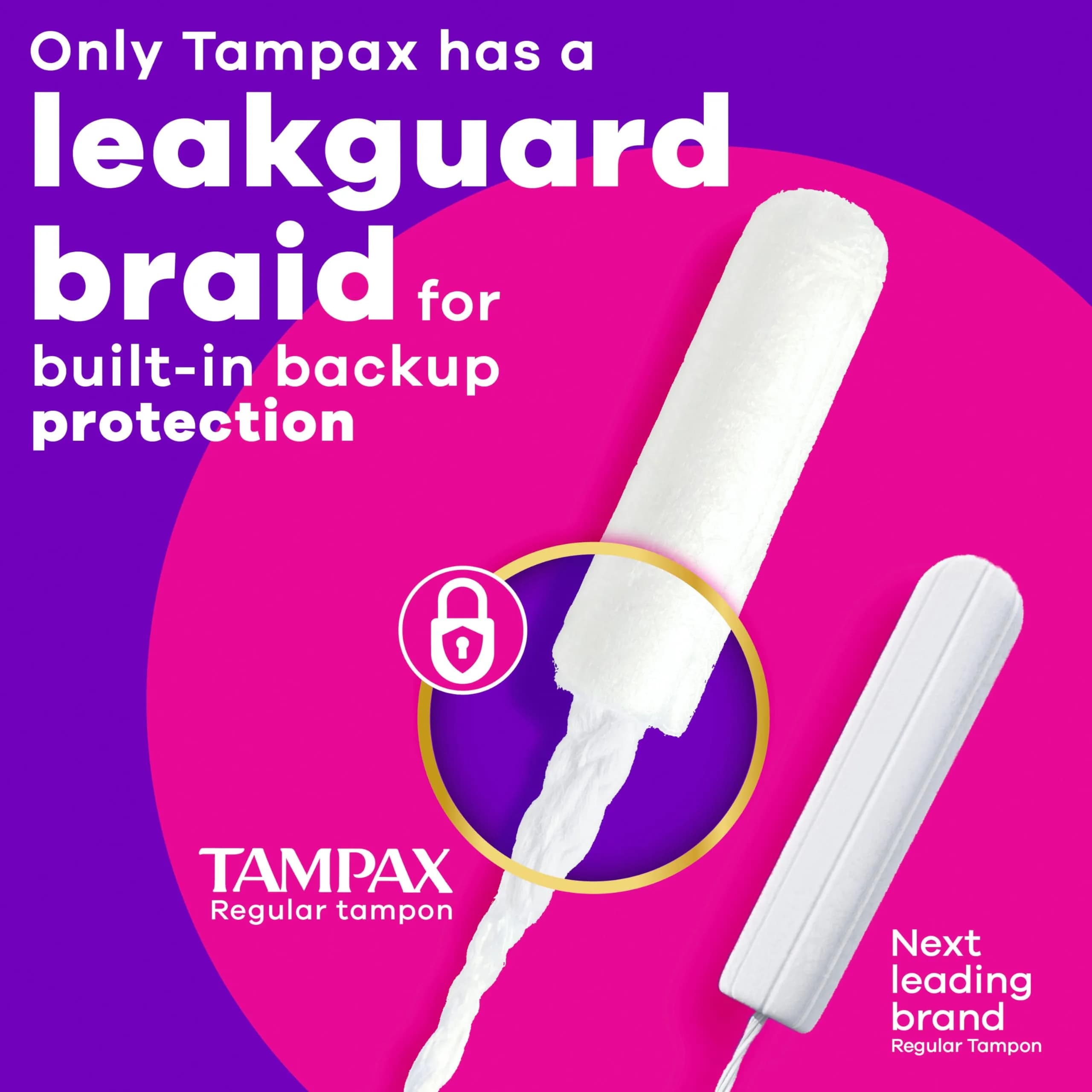 Tampax Radiant Tampons Super Absorbency Unscented 14 Count | #1 Tampon Brand with LeakGuard Braid - view 4