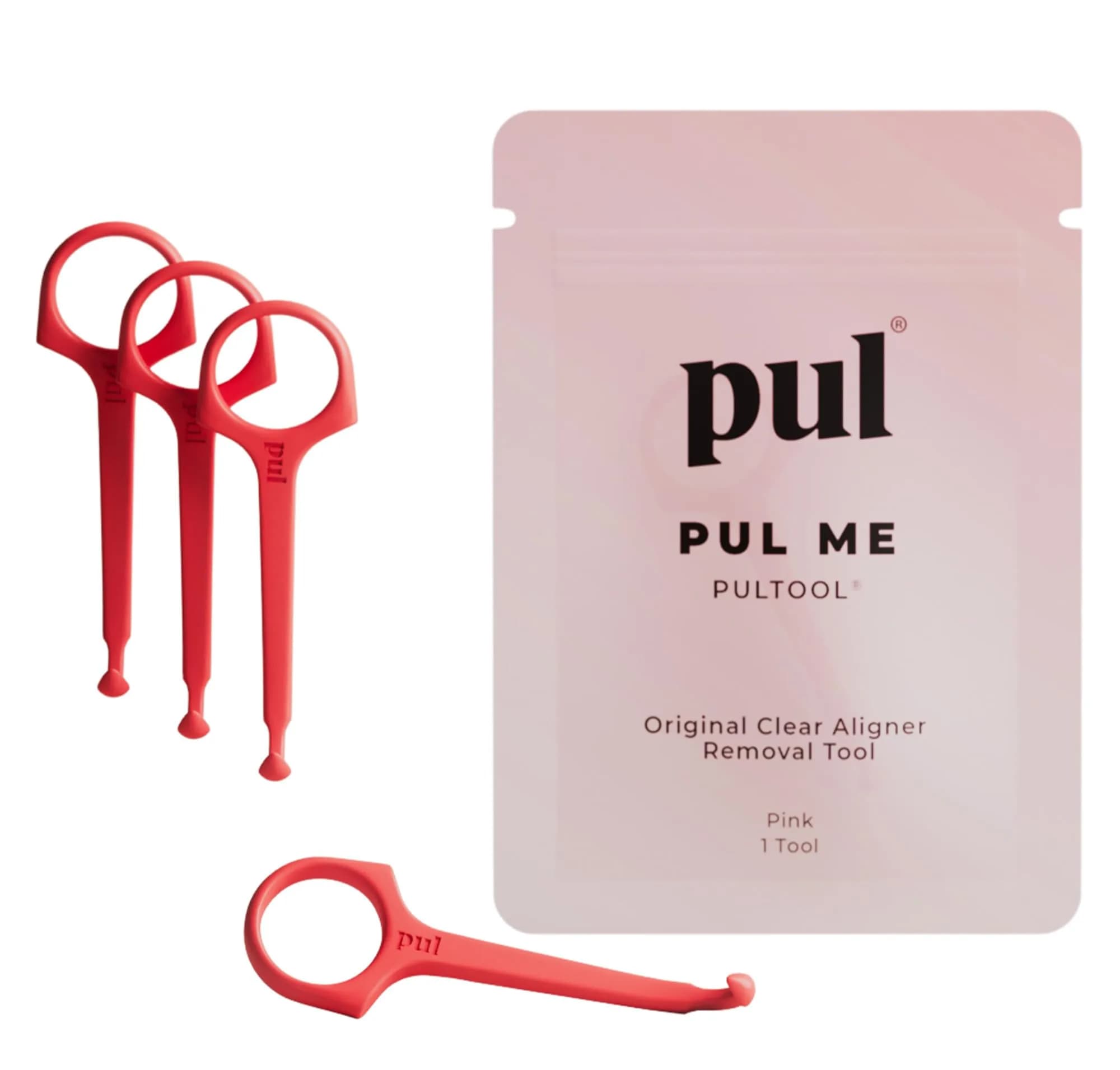 Pultool Pink 4-Pack Aligner Removal Tool | Hygienic & Easy Orthodontic Accessory - main product image