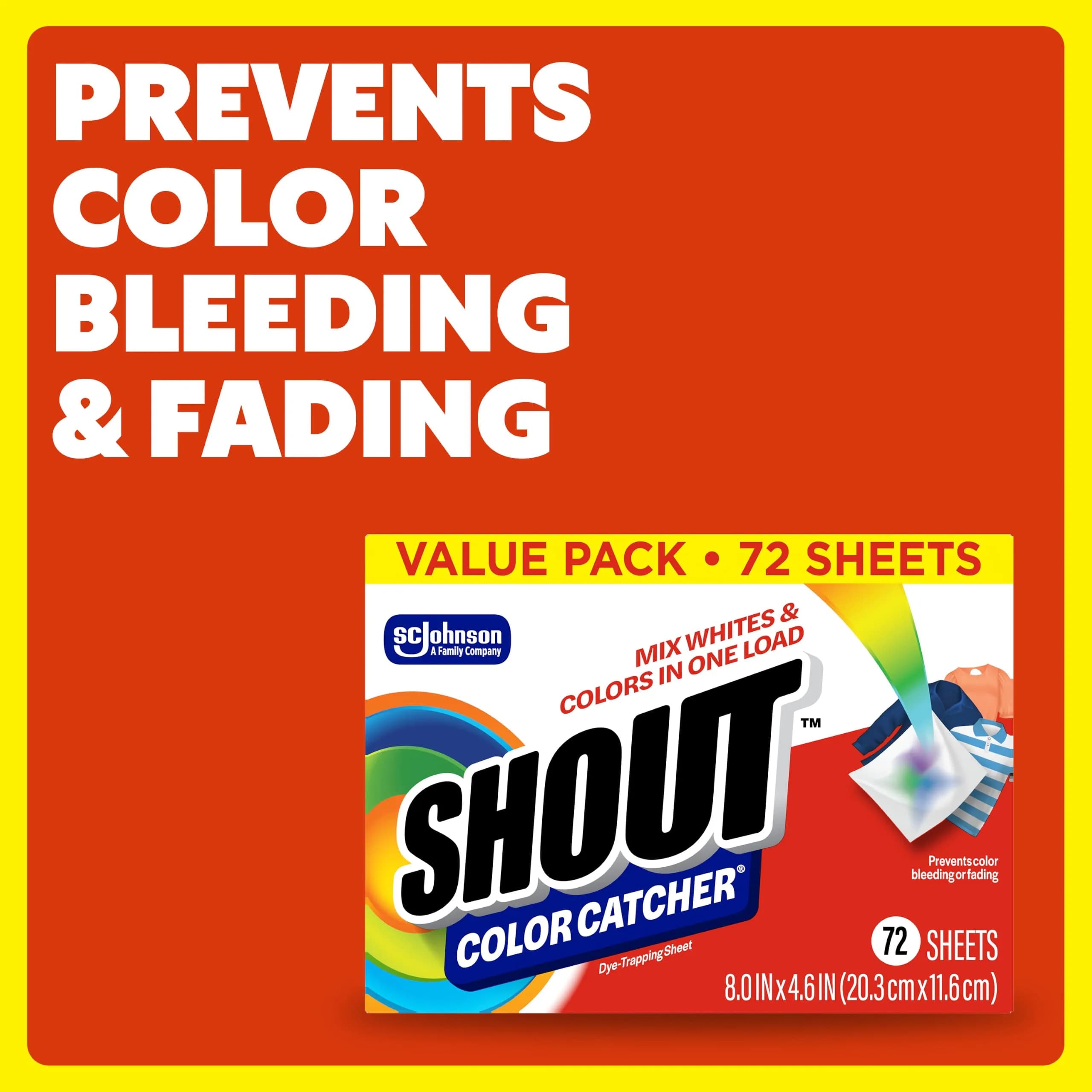 SHOUT Color Catcher Sheets for Laundry, Prevents Color Runs, 288 Total Sheets | 288 Count (Pack of 4) - view 2
