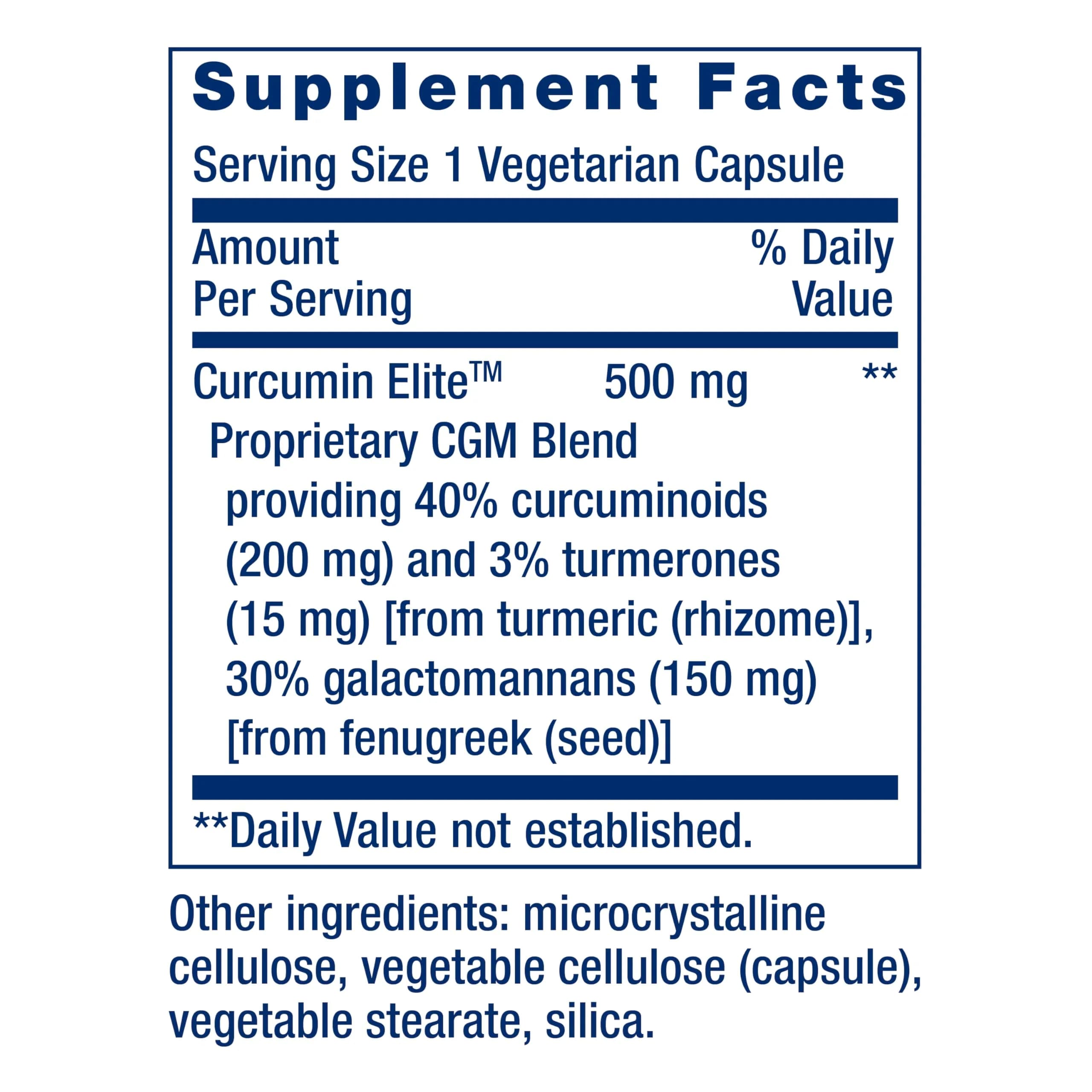 Life Extension Curcumin Elite™ Turmeric Extract 500 mg Capsules (30 Count) | Supports Healthy Inflammation & Immune Response - view 3