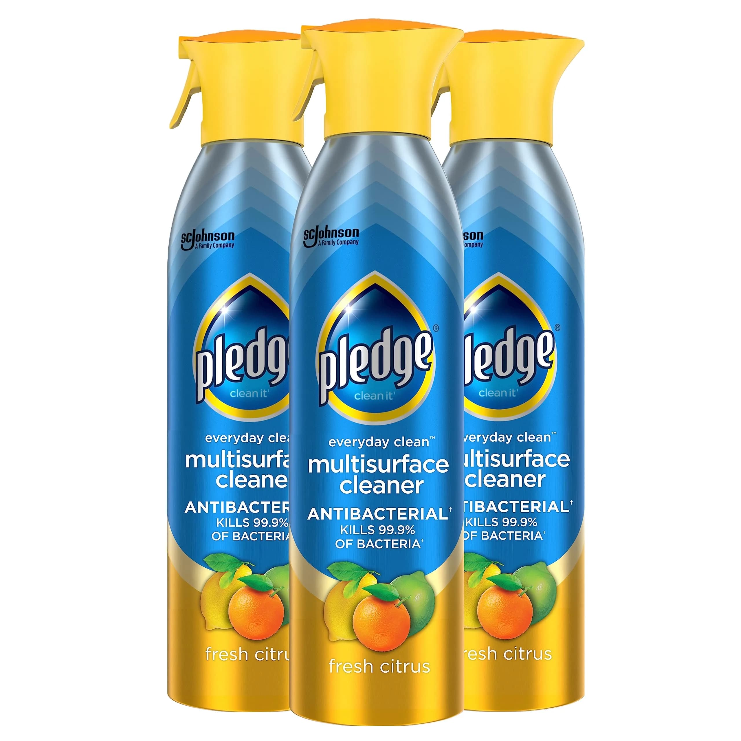 Pledge Antibacterial Multisurface Cleaner Spray 9.7 oz | Fresh Citrus, Kills Bacteria* Effortlessly