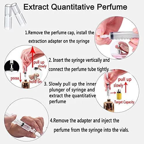 MUB Perfume Refill Pump Syringe with Extraction Adapter, 10ml Capacity, 5-Pack | For Travel Atomizer Refills thumbnail 5