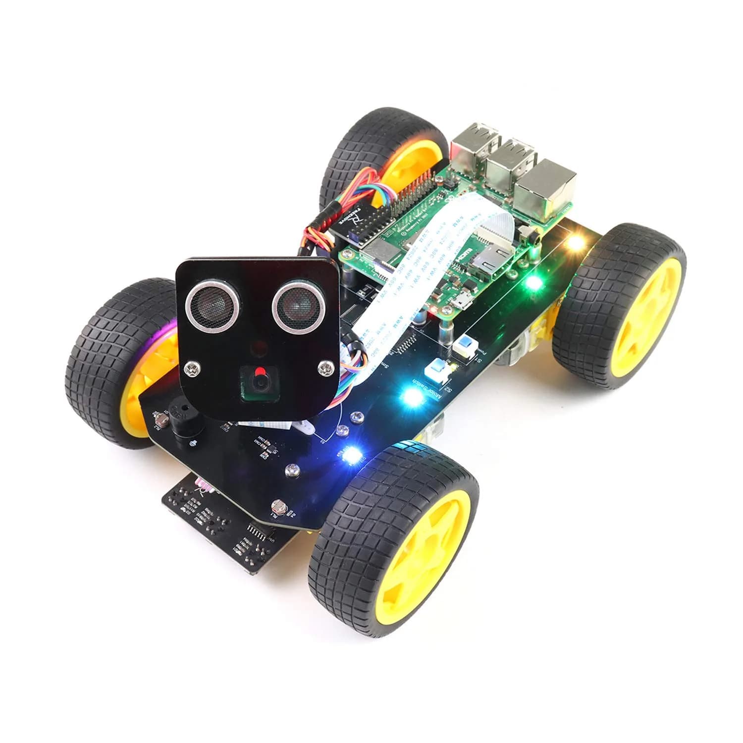 FREENOVE 4WD Smart Car Kit for Raspberry Pi 5 4 B 3 B+ Zero 2 W | Face & Line Tracking, Obstacle Avoidance, App Control (Raspberry Pi NOT Included)