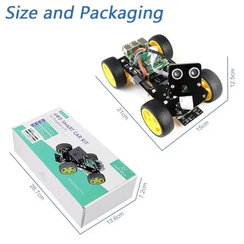 FREENOVE 4WD Smart Car Kit for Raspberry Pi 5 4 B 3 B+ Zero 2 W | Face & Line Tracking, Obstacle Avoidance, App Control (Raspberry Pi NOT Included) thumbnail 7