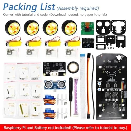 FREENOVE 4WD Smart Car Kit for Raspberry Pi 5 4 B 3 B+ Zero 2 W | Face & Line Tracking, Obstacle Avoidance, App Control (Raspberry Pi NOT Included) thumbnail 2