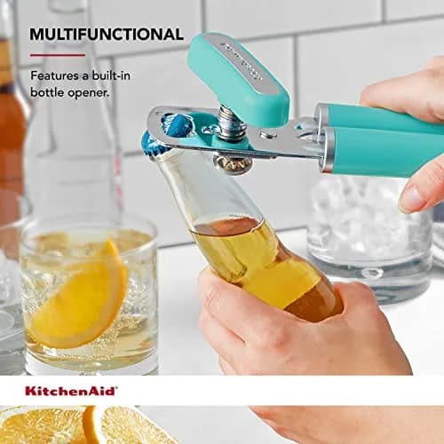 KitchenAid Classic Can Opener & Bottle Opener Aqua Sky | Razor Sharp Stainless Steel Wheel, Ergonomic Handles thumbnail 3