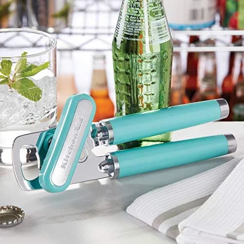 KitchenAid Classic Can Opener & Bottle Opener Aqua Sky | Razor Sharp Stainless Steel Wheel, Ergonomic Handles thumbnail 4