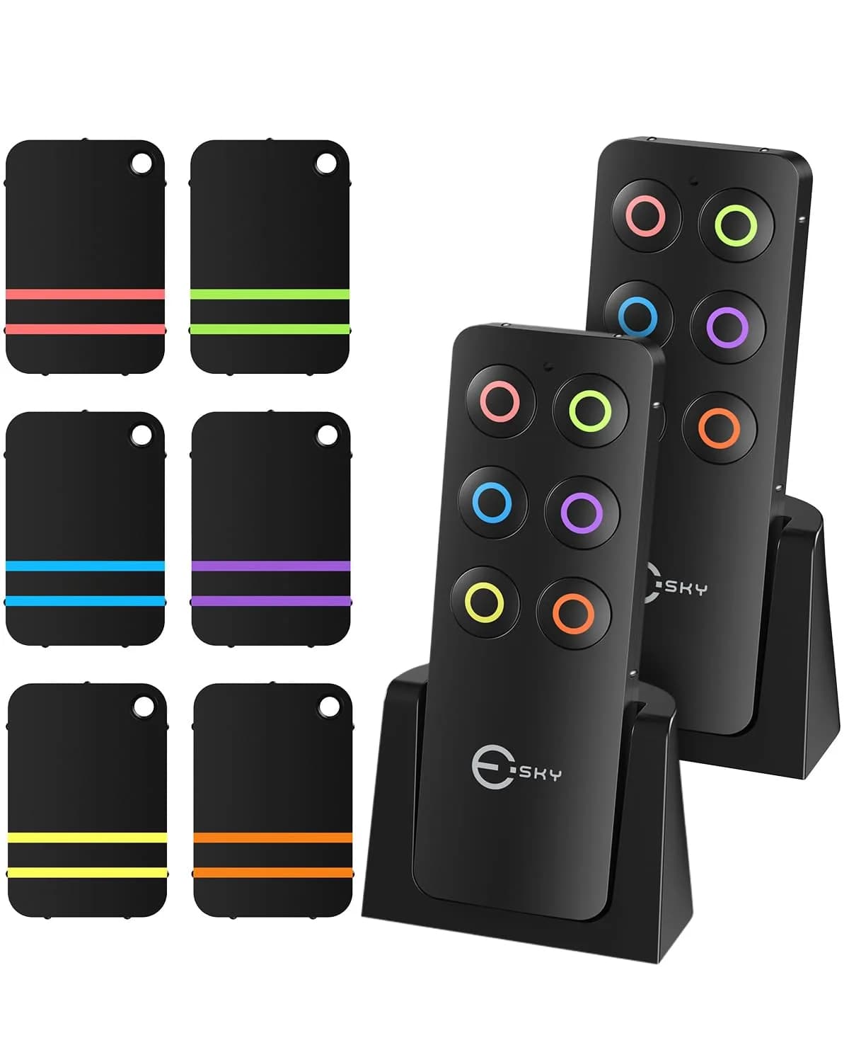 Esky Key Finder with 2 Transmitters and 6 Receivers | RF Tracking for Keys, Wallets, Remotes - main product image
