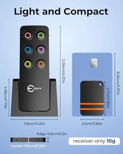 Esky Key Finder with 2 Transmitters and 6 Receivers | RF Tracking for Keys, Wallets, Remotes thumbnail 2