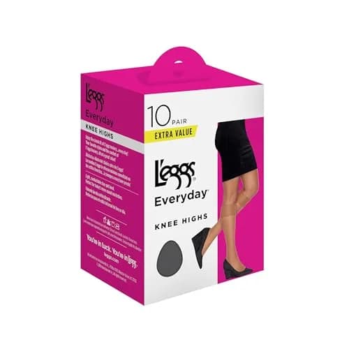 L'eggs Knee High Stockings Reinforced Toe | Sheer Beige Hosiery for Women thumbnail 3